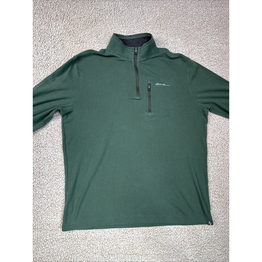 Eddie Bauer Travex 1/4 Zip Men's M Active Green Pullover Long Sleeve